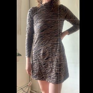 Tiger stripe turtleneck dress